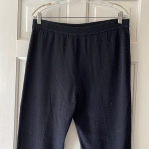 Black knit wool pants